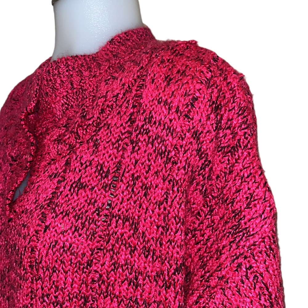 Vintage 90s CLASSIC ESSENTIALS Hot Pink  & Black Sweater 22W
